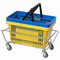 Подставка на колесах - накопитель для корзин покупательских. Подставка на колесах - накопитель для корзин покупательских.